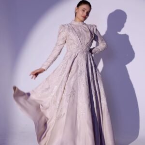 Embellished Long Sleeve Gown