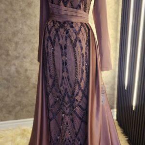 Gorgeous Mauve Beaded Maxi Dress